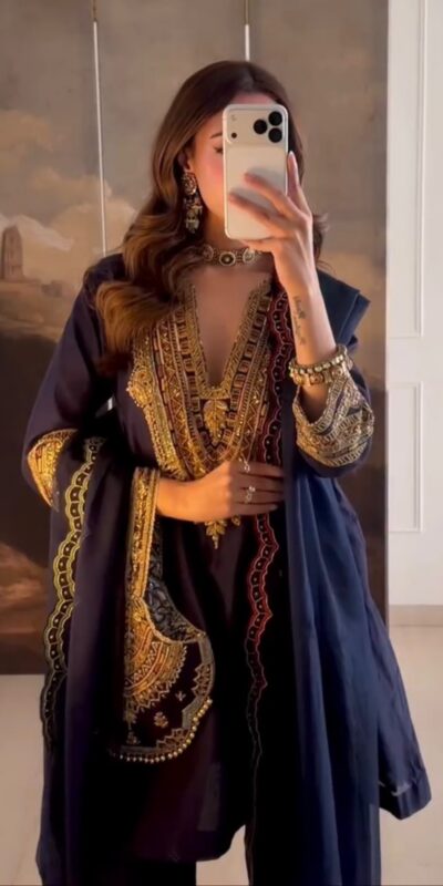 SR 1722 Navy Blue Roman Silk Salwar Suit with Sequins Work & Embroidery Work. Available at ₹2349 only. Delivery 4-6 Working Days. Shop now. | Jump Suits, Straight Suits, Casual Suits, Creative suits, Designer Suits, Palazzo Suits, Party Wear Suits, Patiala Suits, Salwar suit