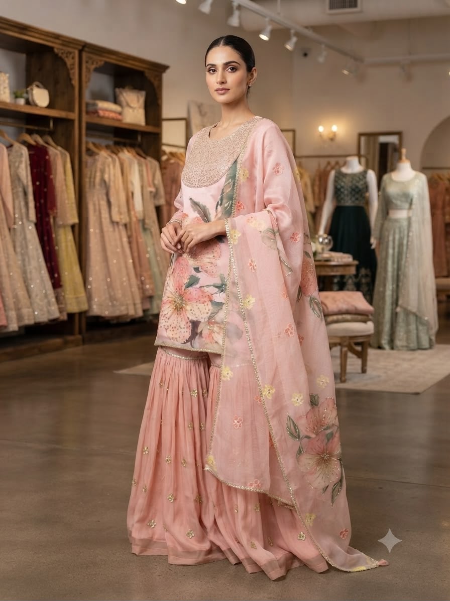 LG 2130 Peach Soft Organza Salwar Suit with Embroidery Work & Cut Work. Available at ₹2399 only. Delivery 4-6 Working Days. Shop now. | Jump Suits, Straight Suits, Casual Suits, Creative suits, Designer Suits, Palazzo Suits, Party Wear Suits, Patiala Suits, Salwar suit