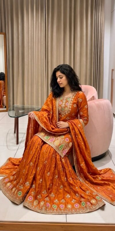 WW 1276 Rust Pure Endy Silk Salwar Suit with Embroidery Work & Sequins Work. Exclusive Offer ₹2399. Delivery 4-6 Working Days. Shop now. | Jump Suits, Straight Suits, Casual Suits, Creative suits, Designer Suits, Palazzo Suits, Party Wear Suits, Patiala Suits, Salwar suit