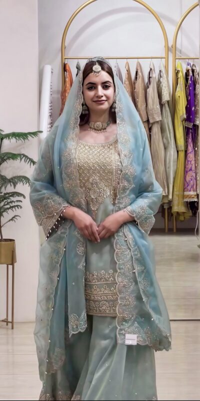 NSR 904 Dusty Blue Faux Georgette Salwar Suit with Mirror Work & Embroidery Work. Get it for ₹2399. Delivery 4-6 Working Days. Shop now. | Jump Suits, Straight Suits, Casual Suits, Creative suits, Designer Suits, Palazzo Suits, Party Wear Suits, Patiala Suits, Salwar suit