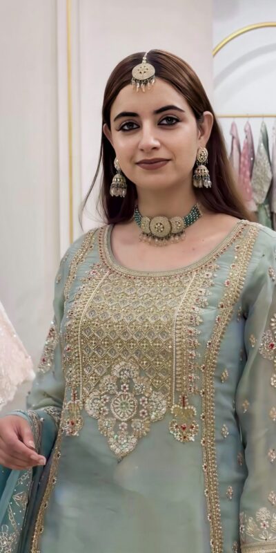 NSR 904 Dusty Blue Faux Georgette Salwar Suit with Mirror Work & Embroidery Work. Get it for ₹2399. Delivery 4-6 Working Days. Shop now. | Jump Suits, Straight Suits, Casual Suits, Creative suits, Designer Suits, Palazzo Suits, Party Wear Suits, Patiala Suits, Salwar suit