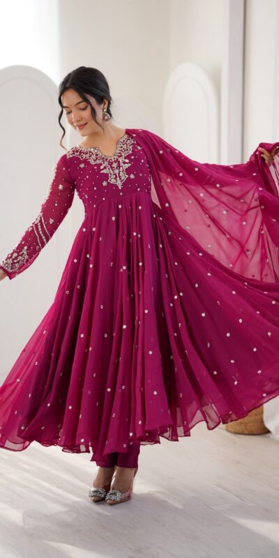 JF 056 Pink Faux Georgette Salwar Suit with Mirror Work & Embroidery Work. Get it for ₹2349. Delivery 4-6 Working Days. Shop now. | Jump Suits, Straight Suits, Casual Suits, Creative suits, Designer Suits, Palazzo Suits, Party Wear Suits, Patiala Suits, Salwar suit