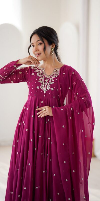 JF 056 Pink Faux Georgette Salwar Suit with Mirror Work & Embroidery Work. Get it for ₹2349. Delivery 4-6 Working Days. Shop now. | Jump Suits, Straight Suits, Casual Suits, Creative suits, Designer Suits, Palazzo Suits, Party Wear Suits, Patiala Suits, Salwar suit