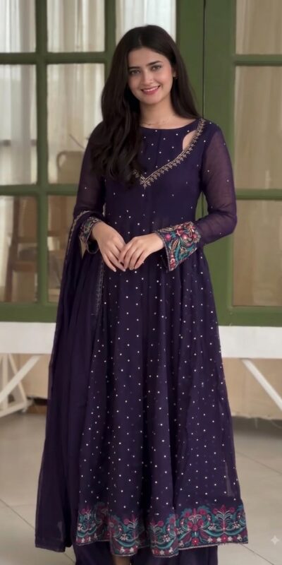 SR 1721 Purple l Faux Georgette Salwar Suit with Mirror Work & Embroidery Work. Get it for ₹2399. Delivery 4-6 Working Days. Shop now. | Jump Suits, Straight Suits, Casual Suits, Creative suits, Designer Suits, Palazzo Suits, Party Wear Suits, Patiala Suits, Salwar suit