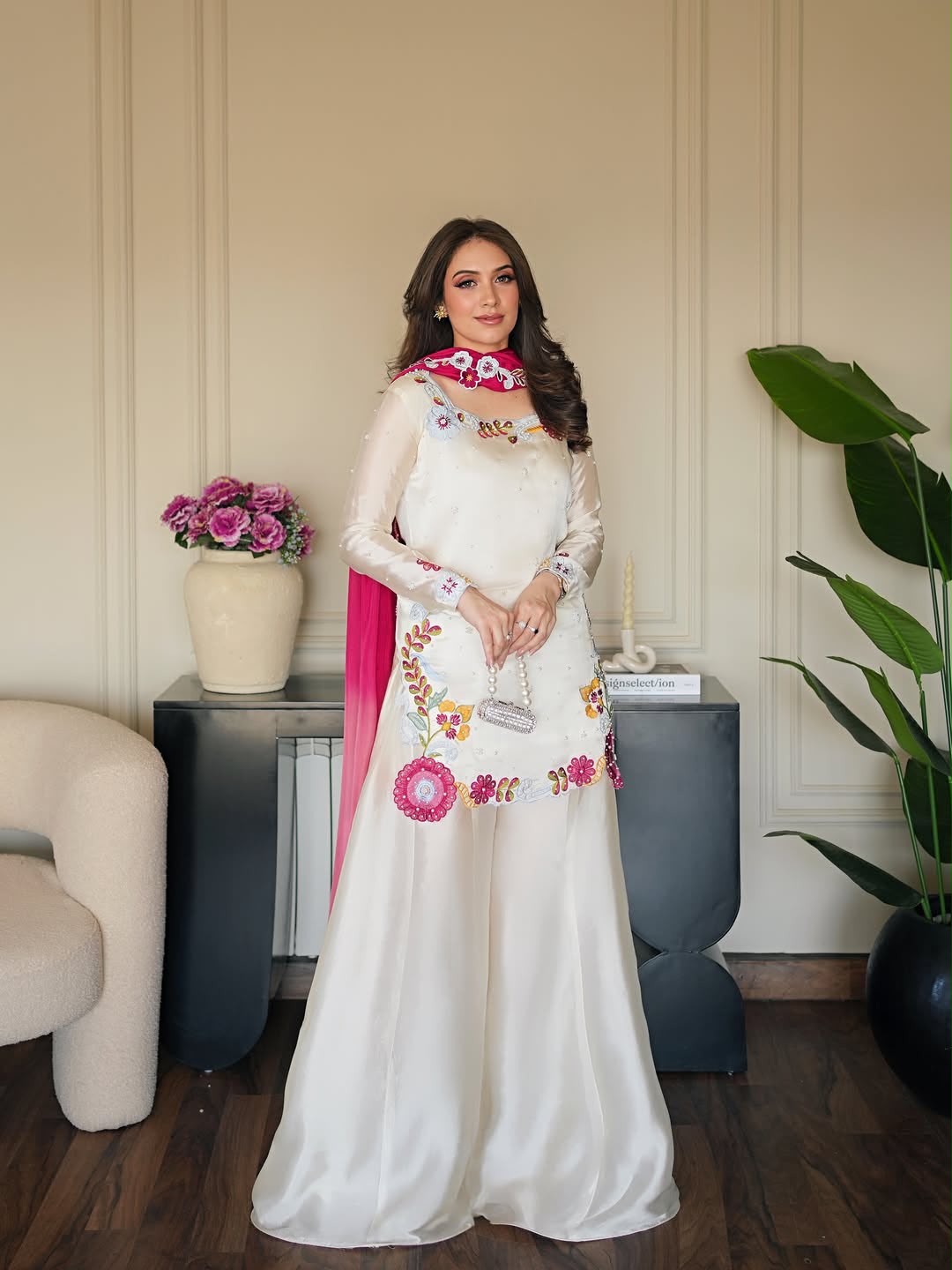 VLM 338 White Color Roman Silk Salwar Suit with Embroidery Work. Available at ₹2499 only. Delivery 4-6 Working Days. Shop now. | Jump Suits, Straight Suits, Casual Suits, Creative suits, Designer Suits, Palazzo Suits, Party Wear Suits, Patiala Suits, Salwar suit