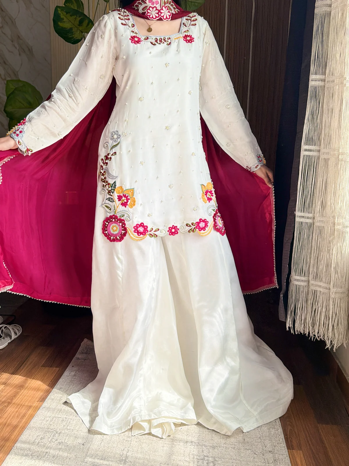 VLM 338 White Color Roman Silk Salwar Suit with Embroidery Work. Available at ₹2499 only. Delivery 4-6 Working Days. Shop now. | Jump Suits, Straight Suits, Casual Suits, Creative suits, Designer Suits, Palazzo Suits, Party Wear Suits, Patiala Suits, Salwar suit