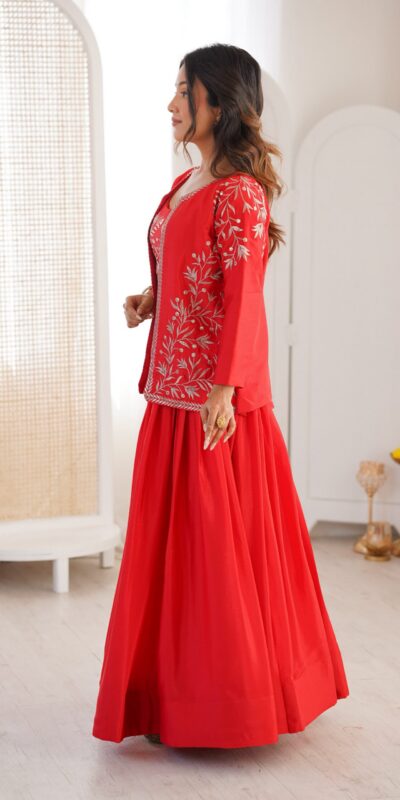 SP 67 Red Shiny Chinon Silk Sequence Work Lehenga Choli Perfect for Wedding, Party, Ganesh Chaturthi, Baby Shower, Makar Affordable Price ₹2199. /- | Bollywood Lehenga, Creative Lehenga, Designer Lehenga, Embroidered Lehenga, Lehenga, Party Wear Lehenga