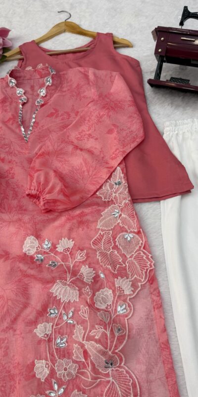 RTC 6054 Peach Colour Organza Silk Salwar Suit with Designer Work. Exclusive Offer ₹2099. Delivery 4-6 Working Days. Shop now. | Jump Suits, Straight Suits, Casual Suits, Creative suits, Designer Suits, Palazzo Suits, Party Wear Suits, Patiala Suits, Salwar suit