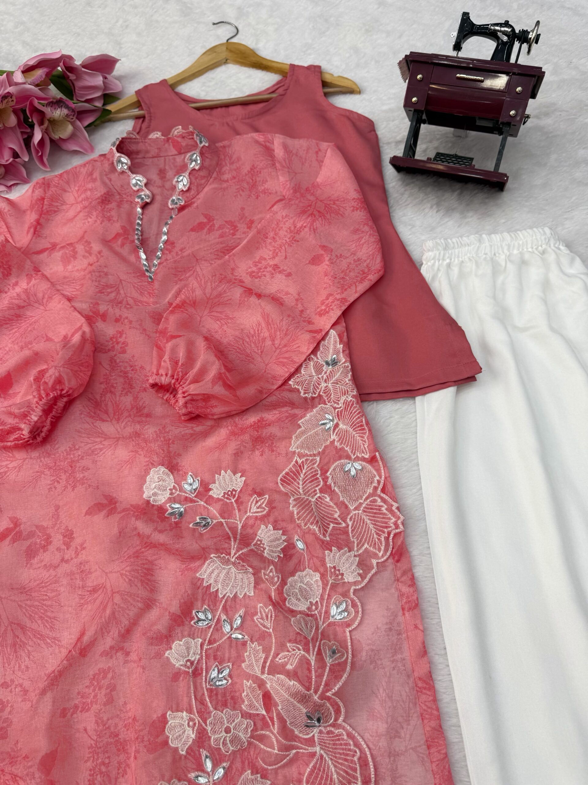 RTC 6054 Peach Colour Organza Silk Salwar Suit with Designer Work. Exclusive Offer ₹2099. Delivery 4-6 Working Days. Shop now. | Jump Suits, Straight Suits, Casual Suits, Creative suits, Designer Suits, Palazzo Suits, Party Wear Suits, Patiala Suits, Salwar suit
