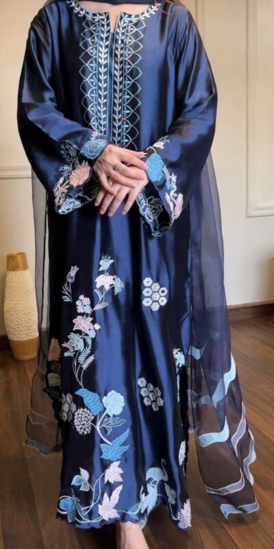 RTC 6053 Navy Blue Jura Silk Salwar Suit with Embroidery Work & Thread Embroidery. Grab it for ₹2399. Delivery 4-6 Working Days. Shop now. | Jump Suits, Straight Suits, Casual Suits, Creative suits, Designer Suits, Palazzo Suits, Party Wear Suits, Patiala Suits, Salwar suit