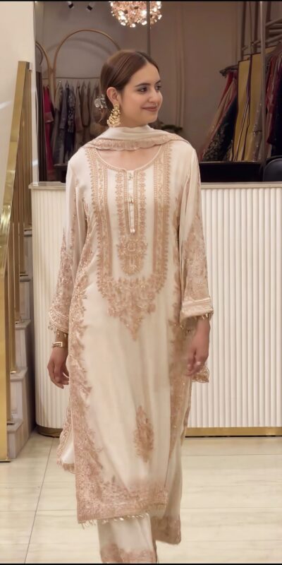 SR 1716 Off White Colour Faux Georgette Salwar Suit with Lace Work. Introductory Price ₹2449. Delivery 4-6 Working Days. Shop now. | Jump Suits, Straight Suits, Casual Suits, Creative suits, Designer Suits, Palazzo Suits, Party Wear Suits, Patiala Suits, Salwar suit