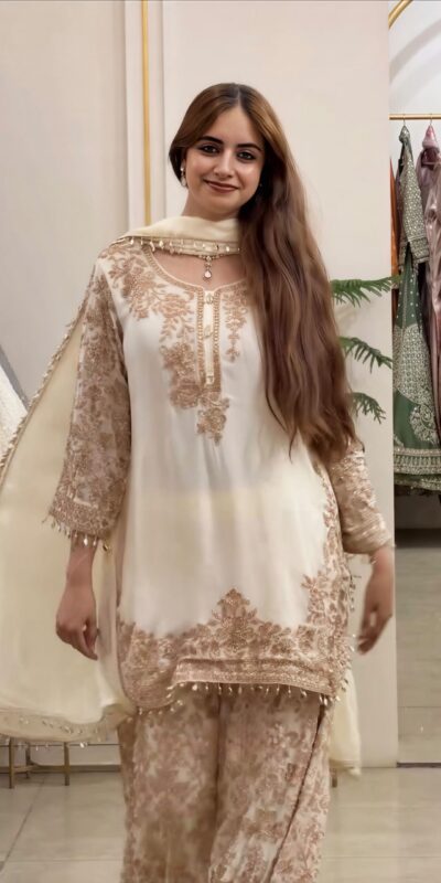SR 1720 Off White Faux Georgette Salwar Suit with Mirror Work & Embroidery Work. Get it for ₹2549. Delivery 4-6 Working Days. Shop now. | Jump Suits, Straight Suits, Casual Suits, Creative suits, Designer Suits, Palazzo Suits, Party Wear Suits, Patiala Suits, Salwar suit