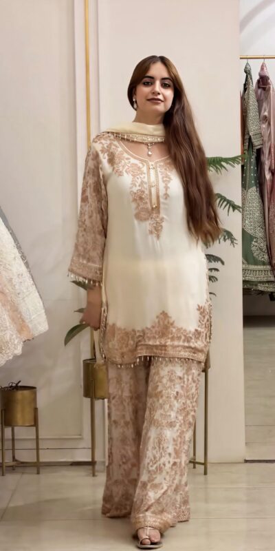 SR 1720 Off White Faux Georgette Salwar Suit with Mirror Work & Embroidery Work. Get it for ₹2549. Delivery 4-6 Working Days. Shop now. | Jump Suits, Straight Suits, Casual Suits, Creative suits, Designer Suits, Palazzo Suits, Party Wear Suits, Patiala Suits, Salwar suit