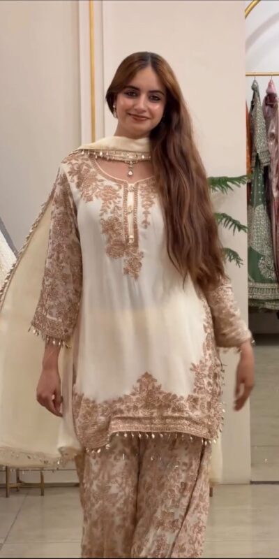 SR 1720 Off White Faux Georgette Salwar Suit with Mirror Work & Embroidery Work. Get it for ₹2549. Delivery 4-6 Working Days. Shop now. | Jump Suits, Straight Suits, Casual Suits, Creative suits, Designer Suits, Palazzo Suits, Party Wear Suits, Patiala Suits, Salwar suit