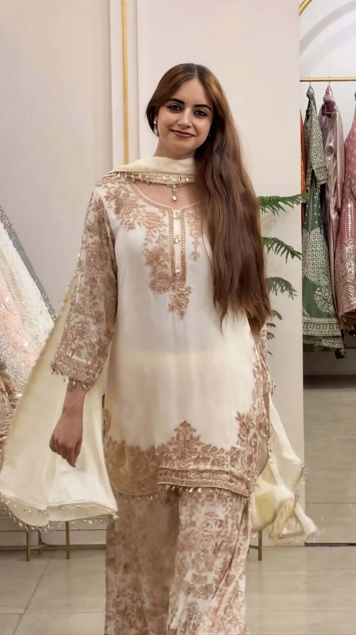 SR 1720 Off White Faux Georgette Salwar Suit with Mirror Work & Embroidery Work. Get it for ₹2549. Delivery 4-6 Working Days. Shop now. | Jump Suits, Straight Suits, Casual Suits, Creative suits, Designer Suits, Palazzo Suits, Party Wear Suits, Patiala Suits, Salwar suit