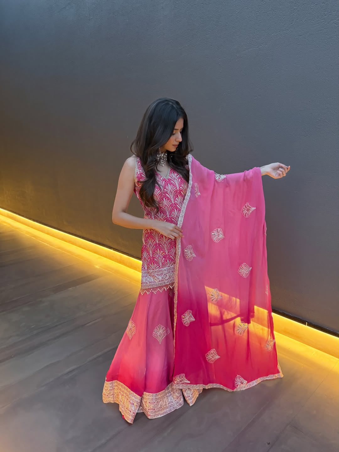 ST 1190 Pink Printed Faux Georgette Salwar Suit with Embroidery Work & Lace Work. Affordable Price ₹2349. Delivery 4-6 Working Days. Shop now. | Jump Suits, Straight Suits, Casual Suits, Creative suits, Designer Suits, Palazzo Suits, Party Wear Suits, Patiala Suits, Salwar suit