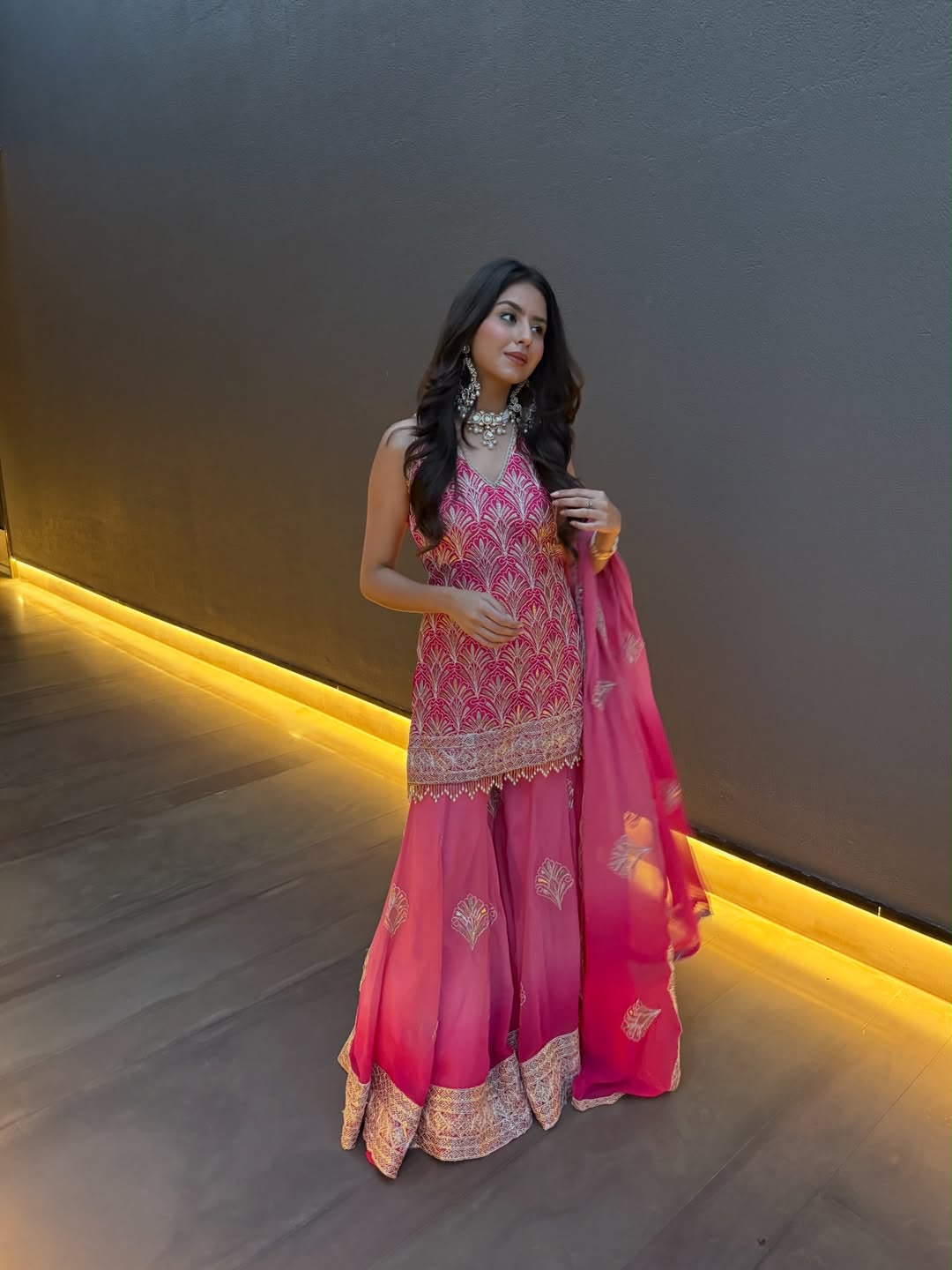 ST 1190 Pink Printed Faux Georgette Salwar Suit with Embroidery Work & Lace Work. Affordable Price ₹2349. Delivery 4-6 Working Days. Shop now. | Jump Suits, Straight Suits, Casual Suits, Creative suits, Designer Suits, Palazzo Suits, Party Wear Suits, Patiala Suits, Salwar suit