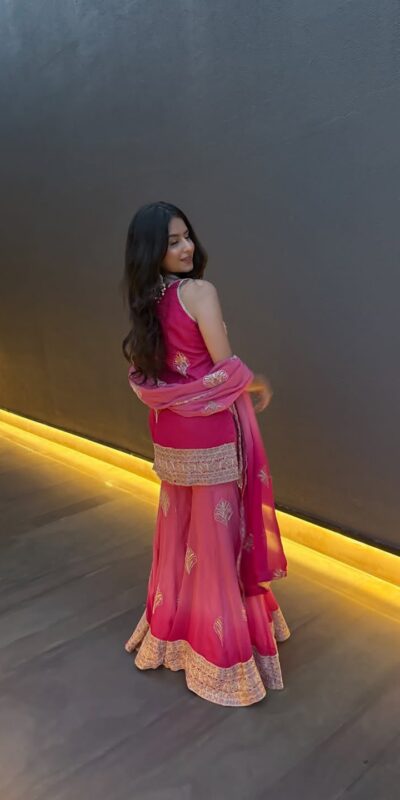 ST 1190 Pink Printed Faux Georgette Salwar Suit with Embroidery Work & Lace Work. Affordable Price ₹2349. Delivery 4-6 Working Days. Shop now. | Jump Suits, Straight Suits, Casual Suits, Creative suits, Designer Suits, Palazzo Suits, Party Wear Suits, Patiala Suits, Salwar suit