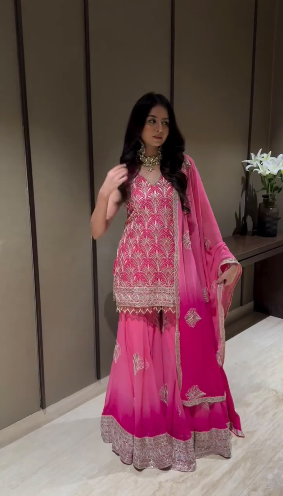 ST 1190 Pink Printed Faux Georgette Salwar Suit with Embroidery Work & Lace Work. Affordable Price ₹2349. Delivery 4-6 Working Days. Shop now. | Jump Suits, Straight Suits, Casual Suits, Creative suits, Designer Suits, Palazzo Suits, Party Wear Suits, Patiala Suits, Salwar suit