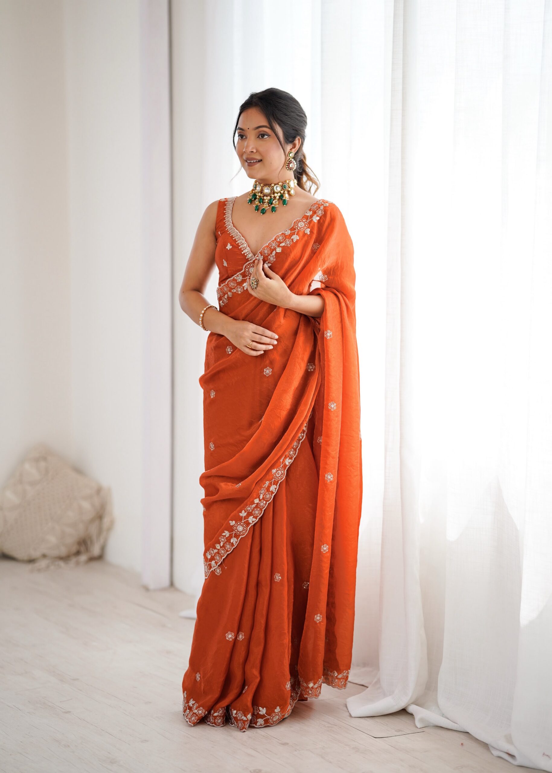 SP 61 Rust Color Fendy Silk Saree With Sequins Work. Wedding, Party, Festive, Events Get it for ₹2149. Delivery 4-6 Working Days. Online Best Shop now. | Bollywood Sarees, Creative Sarees, Designer Sarees, Embroidered Sarees, Ethnic Saree, Modern Digital sarees, Party Wear Sarees, Sarees