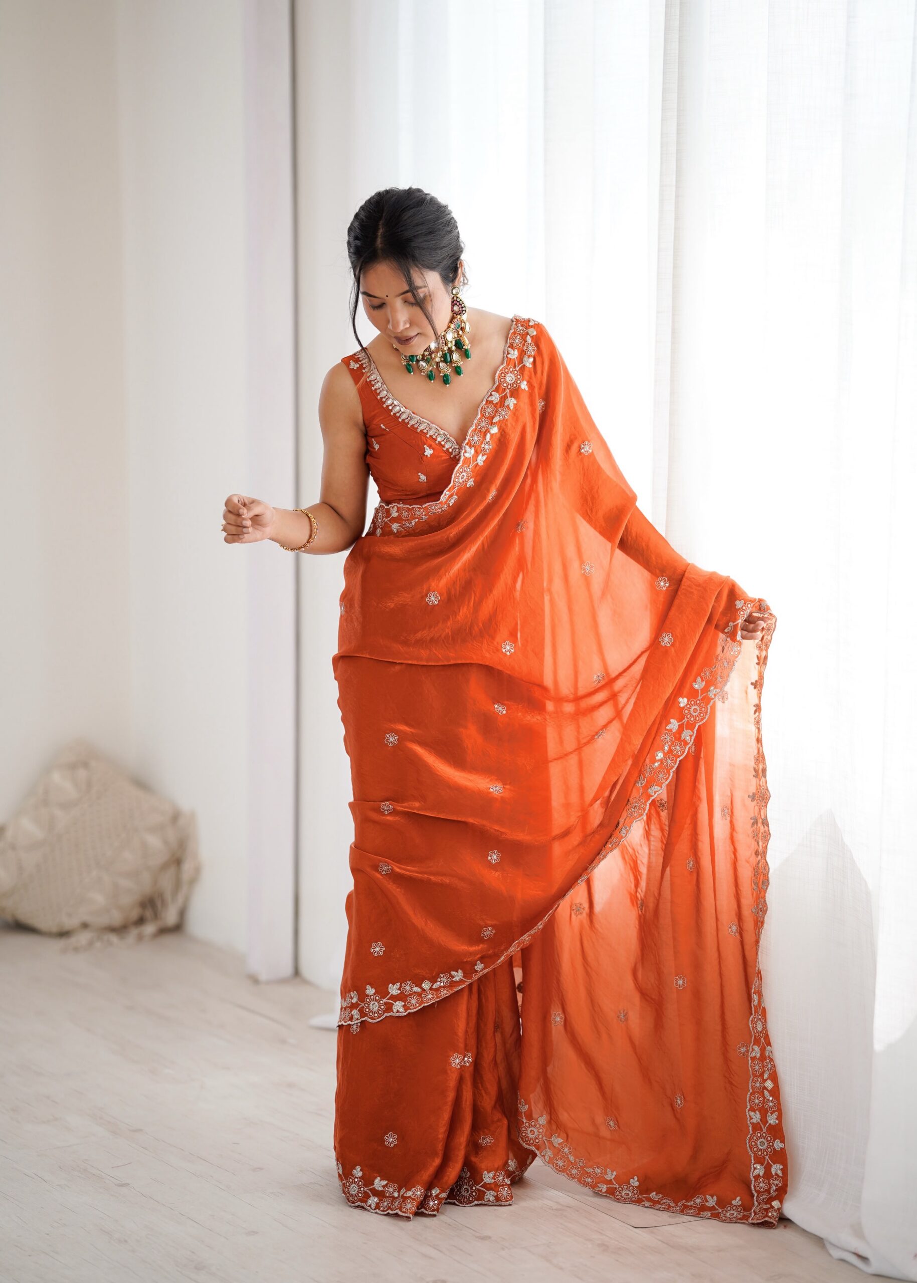SP 61 Rust Color Fendy Silk Saree With Sequins Work. Wedding, Party, Festive, Events Get it for ₹2149. Delivery 4-6 Working Days. Online Best Shop now. | Bollywood Sarees, Creative Sarees, Designer Sarees, Embroidered Sarees, Ethnic Saree, Modern Digital sarees, Party Wear Sarees, Sarees