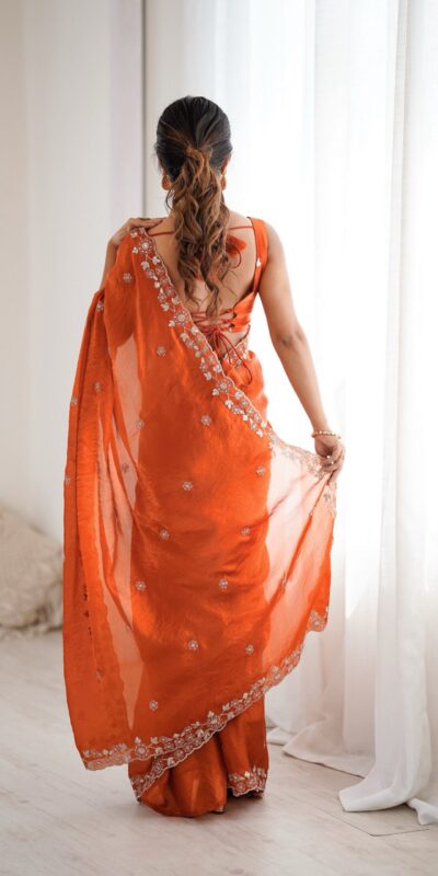 SP 61 Rust Color Fendy Silk Saree With Sequins Work. Wedding, Party, Festive, Events Get it for ₹2149. Delivery 4-6 Working Days. Online Best Shop now. | Bollywood Sarees, Creative Sarees, Designer Sarees, Embroidered Sarees, Ethnic Saree, Modern Digital sarees, Party Wear Sarees, Sarees