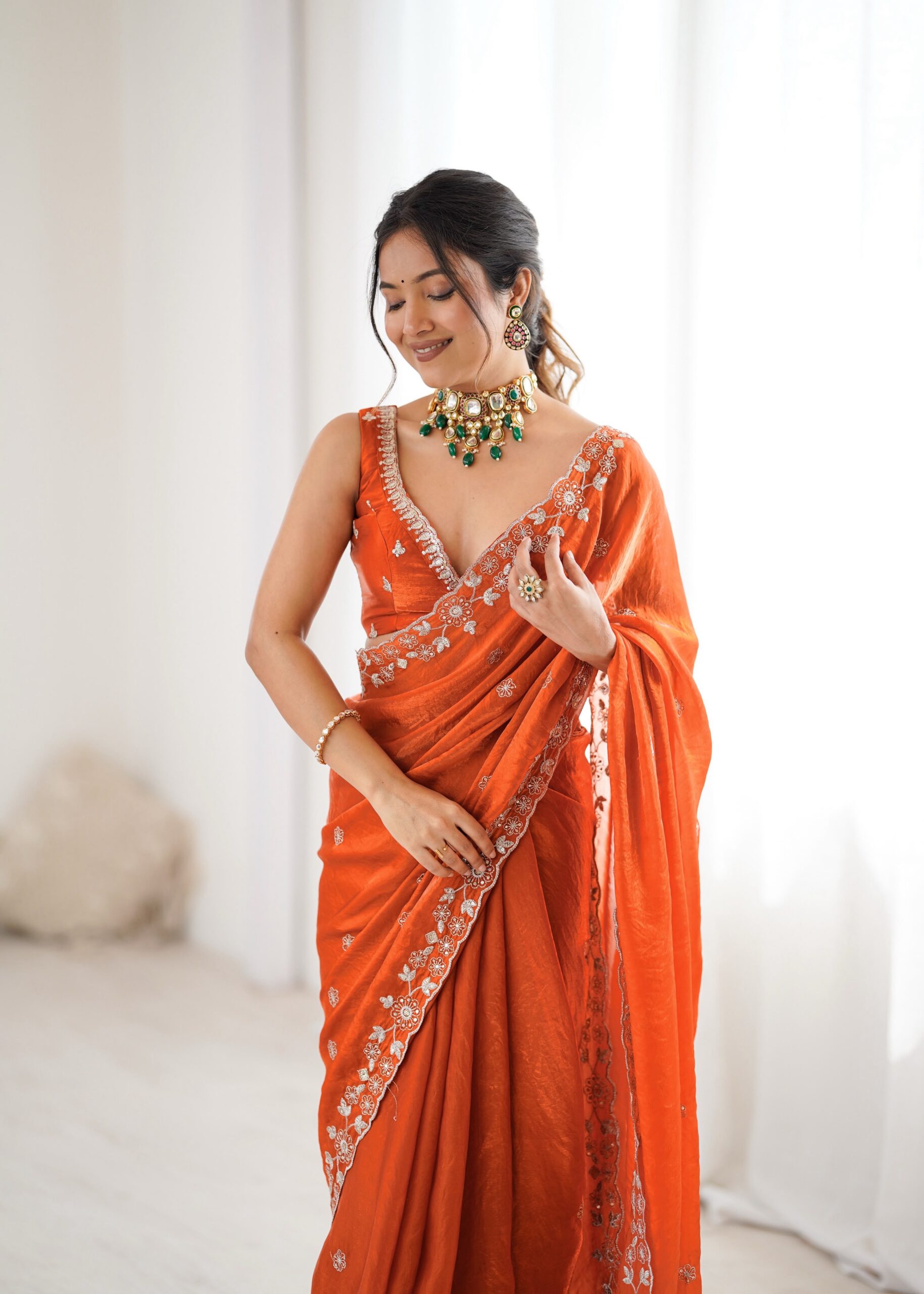 SP 61 Rust Color Fendy Silk Saree With Sequins Work. Wedding, Party, Festive, Events Get it for ₹2149. Delivery 4-6 Working Days. Online Best Shop now. | Bollywood Sarees, Creative Sarees, Designer Sarees, Embroidered Sarees, Ethnic Saree, Modern Digital sarees, Party Wear Sarees, Sarees