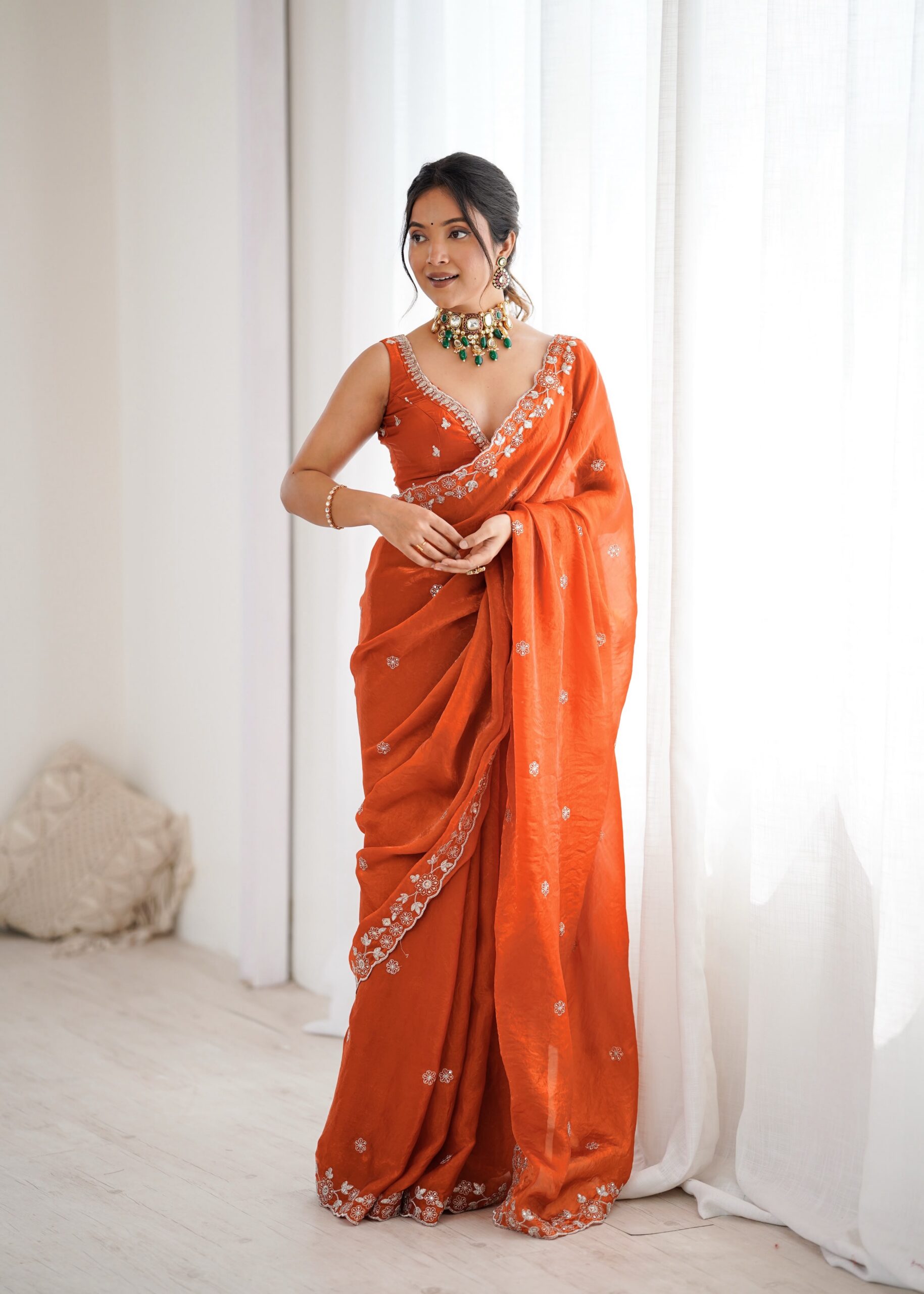 SP 61 Rust Color Fendy Silk Saree With Sequins Work. Wedding, Party, Festive, Events Get it for ₹2149. Delivery 4-6 Working Days. Online Best Shop now. | Bollywood Sarees, Creative Sarees, Designer Sarees, Embroidered Sarees, Ethnic Saree, Modern Digital sarees, Party Wear Sarees, Sarees