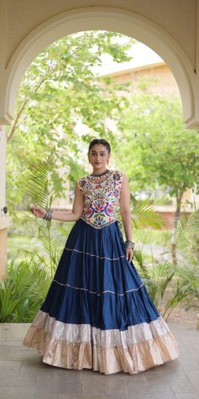 KA 5071 Blue colour Rayon Embroidery Work & Cowrie Work Lehenga Choli . Grab it for ₹2849. Delivery 4-6 Working Days. Shop now. | Bollywood Lehenga, Creative Lehenga, Designer Lehenga, Embroidered Lehenga, Lehenga, Party Wear Lehenga