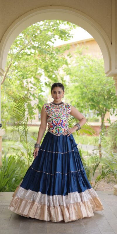 KA 5071 Blue colour Rayon Embroidery Work & Cowrie Work Lehenga Choli . Grab it for ₹2849. Delivery 4-6 Working Days. Shop now. | Bollywood Lehenga, Creative Lehenga, Designer Lehenga, Embroidered Lehenga, Lehenga, Party Wear Lehenga
