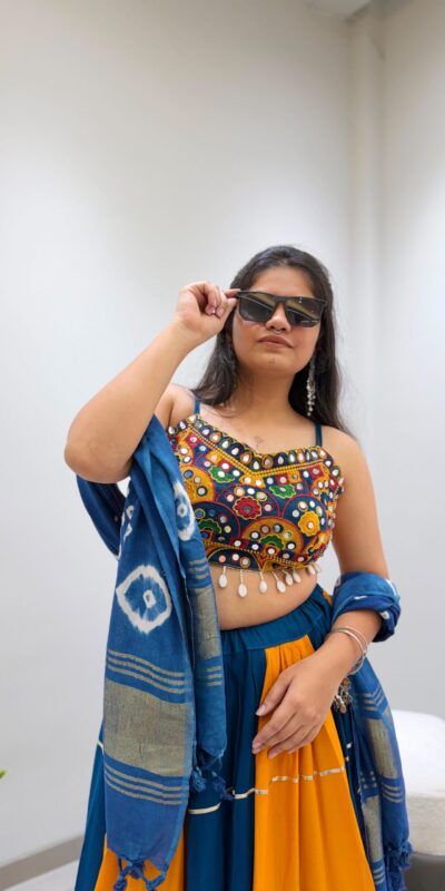 LG 657 Blue Color Rayon Embroidery Work & Cowrie Work Lehenga Choli . Grab it for ₹2449. Delivery 4-6 Working Days. Shop now. | Bollywood Lehenga, Creative Lehenga, Designer Lehenga, Embroidered Lehenga, Lehenga, Party Wear Lehenga