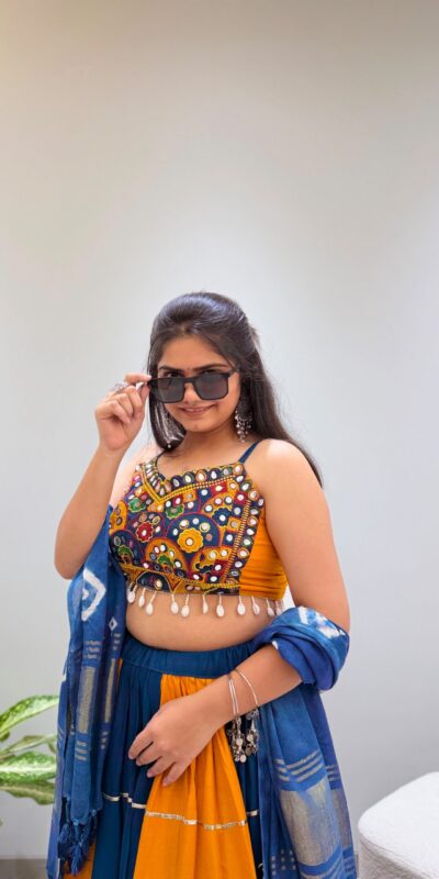 LG 657 Blue Color Rayon Embroidery Work & Cowrie Work Lehenga Choli . Grab it for ₹2449. Delivery 4-6 Working Days. Shop now. | Bollywood Lehenga, Creative Lehenga, Designer Lehenga, Embroidered Lehenga, Lehenga, Party Wear Lehenga