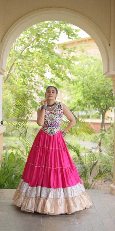 KA 5071 Pink colour Rayon Embroidery Work & Cowrie Work Lehenga Choli . Grab it for ₹2849. Delivery 4-6 Working Days. Shop now. | Bollywood Lehenga, Creative Lehenga, Designer Lehenga, Embroidered Lehenga, Lehenga, Party Wear Lehenga
