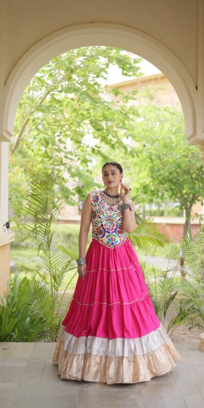 KA 5071 Pink colour Rayon Embroidery Work & Cowrie Work Lehenga Choli . Grab it for ₹2849. Delivery 4-6 Working Days. Shop now. | Bollywood Lehenga, Creative Lehenga, Designer Lehenga, Embroidered Lehenga, Lehenga, Party Wear Lehenga
