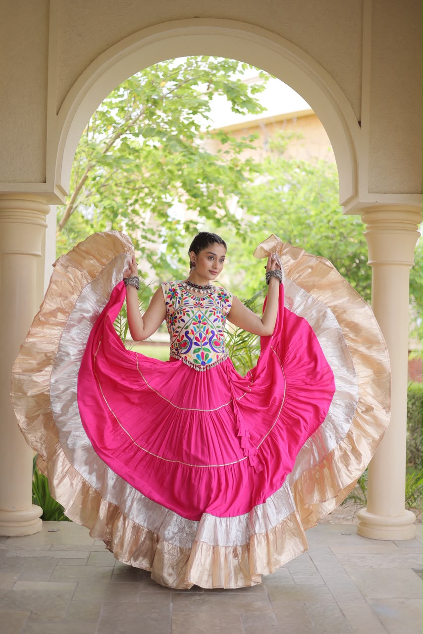 KA 5071 Pink colour Rayon Embroidery Work & Cowrie Work Lehenga Choli . Grab it for ₹2849. Delivery 4-6 Working Days. Shop now. | Bollywood Lehenga, Creative Lehenga, Designer Lehenga, Embroidered Lehenga, Lehenga, Party Wear Lehenga