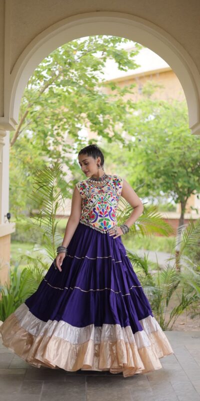KA 5071 Purple Rayon Embroidery Work & Cowrie Work Lehenga Choli . Grab it for ₹2849. Delivery 4-6 Working Days. Shop now. | Bollywood Lehenga, Creative Lehenga, Designer Lehenga, Embroidered Lehenga, Lehenga, Party Wear Lehenga