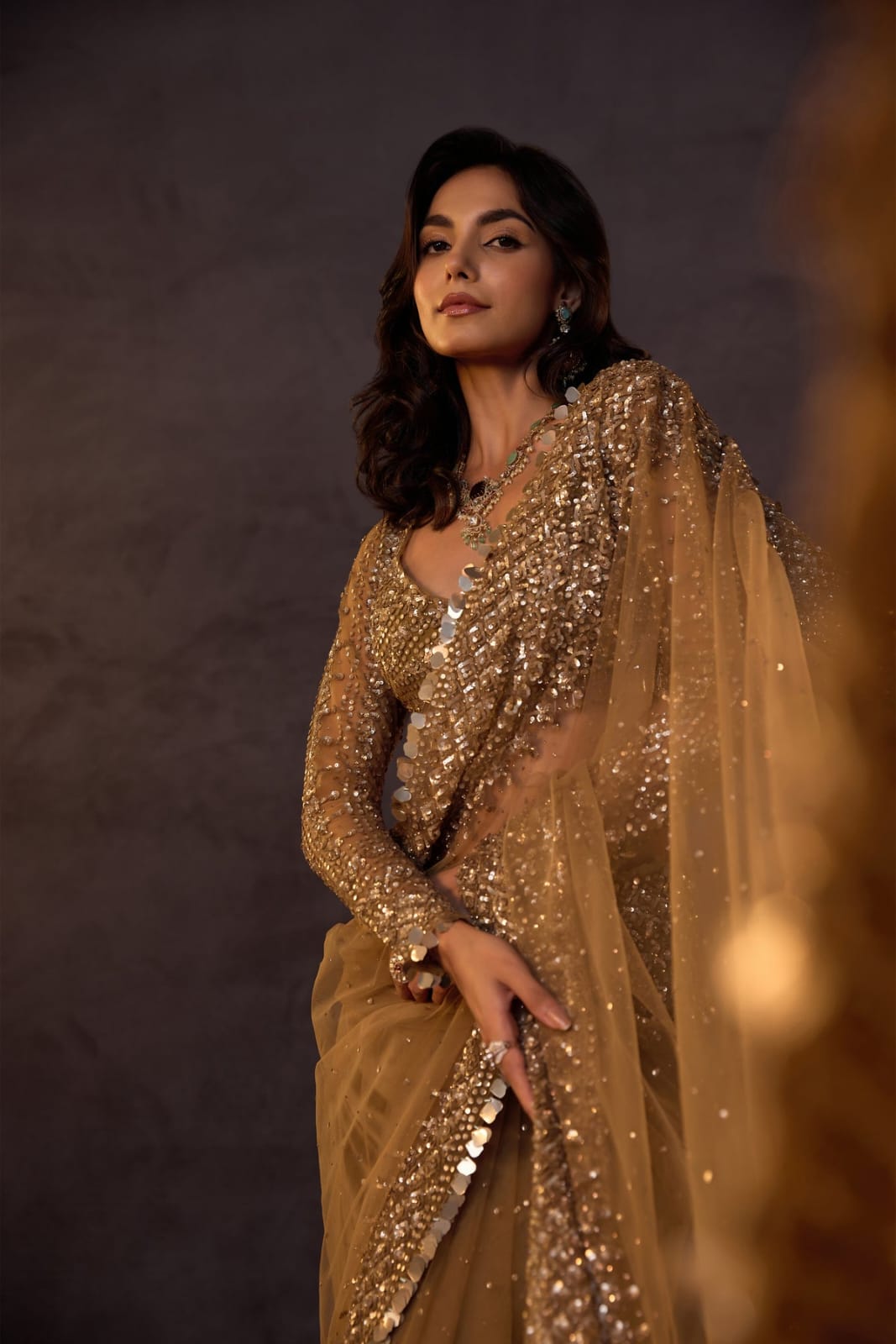 DF 3485 Chiku Butterfly Net Saree Sequence with Work & Zari Work. Introductory Price ₹1999. Delivery 4-6 Working Days. Shop now. | Bollywood Sarees, Creative Sarees, Designer Sarees, Embroidered Sarees, Ethnic Saree, Modern Digital sarees, Party Wear Sarees, Sarees