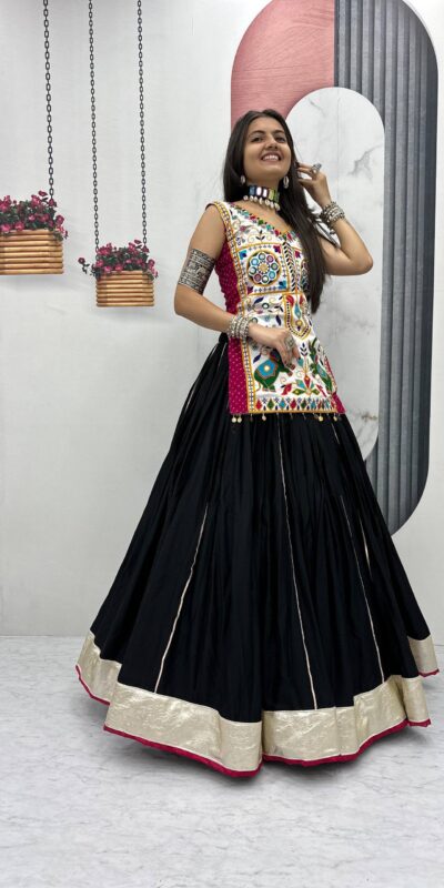 PC N43 Black in Pure Cotton Mirror Work & Gamthi Work Lehenga Choli . Exclusive Offer ₹2949. Delivery 4-6 Working Days. Shop now. | Bollywood Lehenga, Creative Lehenga, Designer Lehenga, Embroidered Lehenga, Lehenga, Party Wear Lehenga
