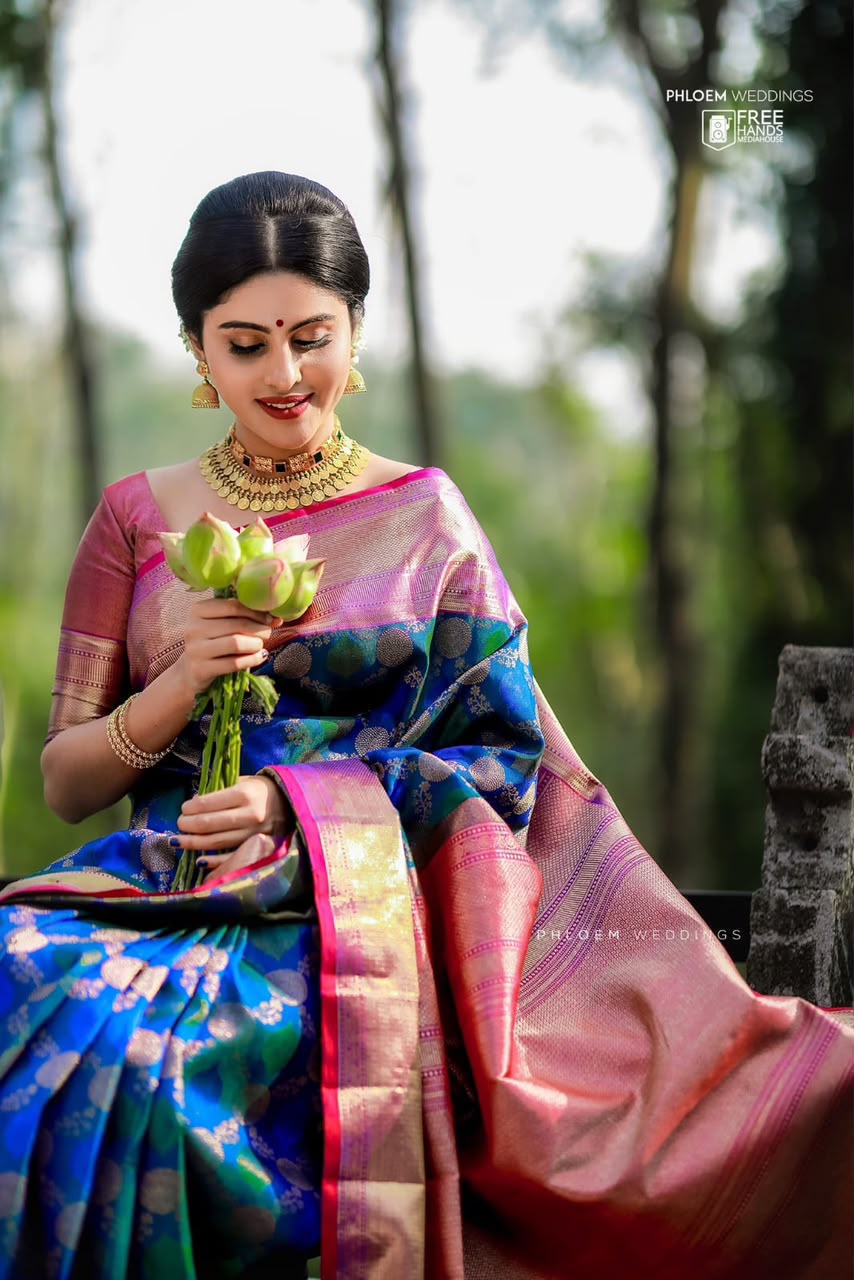 KPR 113 Royal Blue Soft Lichi Silk Saree with Lace Work & Lace Border. Introductory Price ₹1649. Delivery 4-6 Working Days. Shop now. | Bollywood Sarees, Creative Sarees, Designer Sarees, Embroidered Sarees, Ethnic Saree, Modern Digital sarees, Party Wear Sarees, Sarees