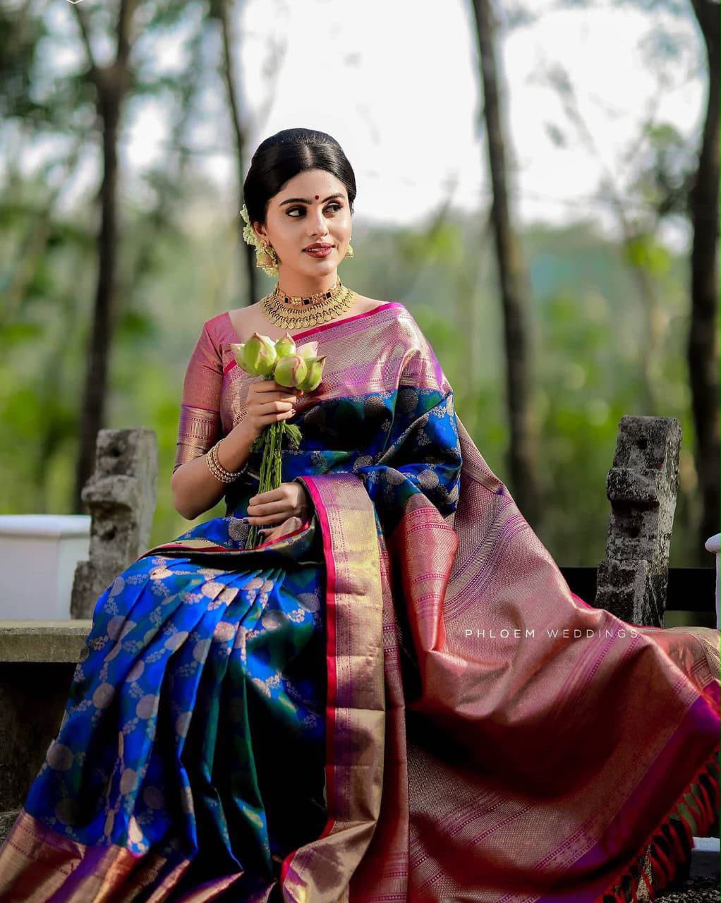 KPR 113 Royal Blue Soft Lichi Silk Saree with Lace Work & Lace Border. Introductory Price ₹1649. Delivery 4-6 Working Days. Shop now. | Bollywood Sarees, Creative Sarees, Designer Sarees, Embroidered Sarees, Ethnic Saree, Modern Digital sarees, Party Wear Sarees, Sarees