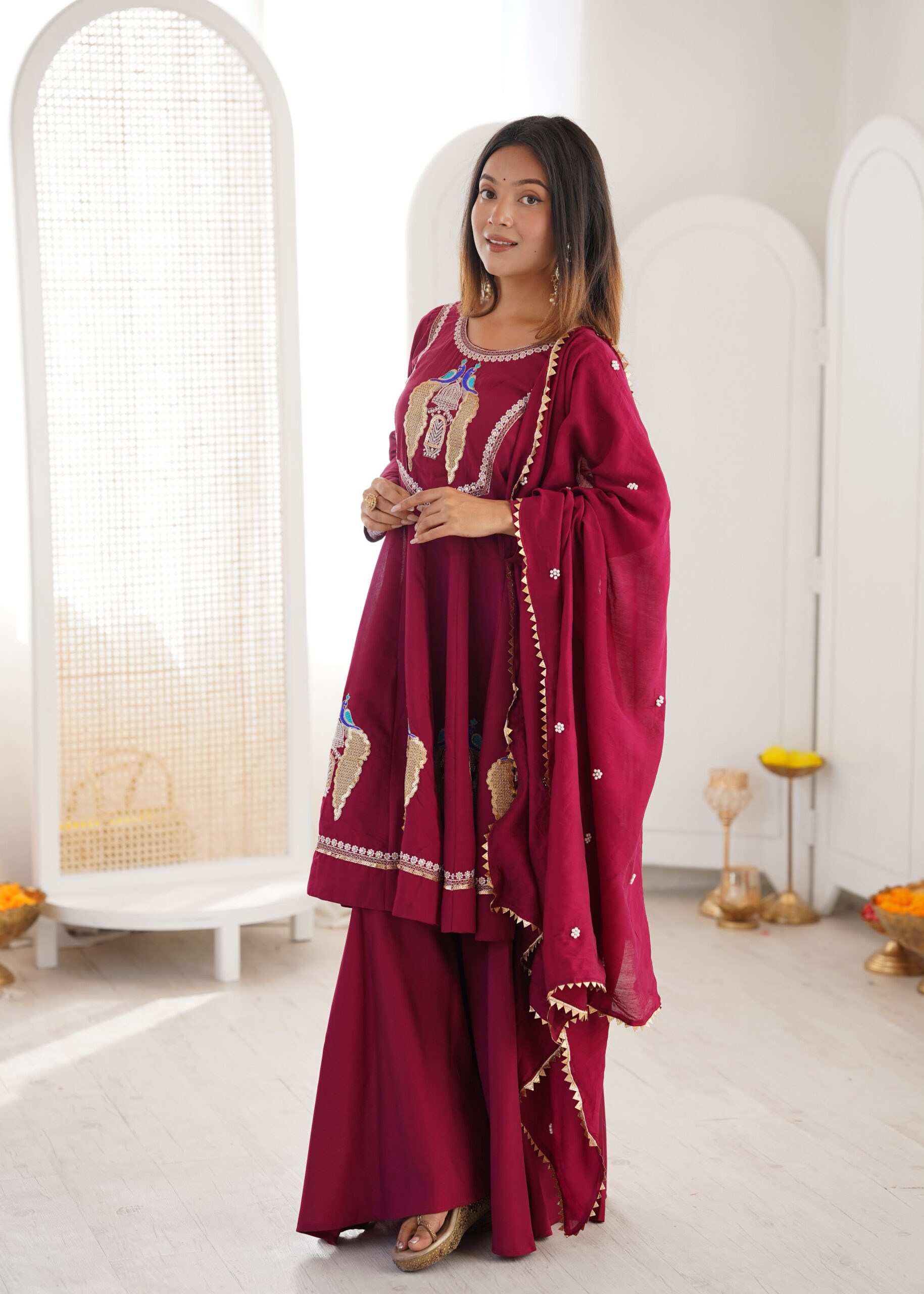 NSR 916 Maroon Roman Silk Salwar Suit with Sequins Work & Embroidery Work. Available at ₹2399 only. Delivery 4-6 Working Days. Shop now. | Jump Suits, Straight Suits, Casual Suits, Creative suits, Designer Suits, Palazzo Suits, Party Wear Suits, Patiala Suits, Salwar suit