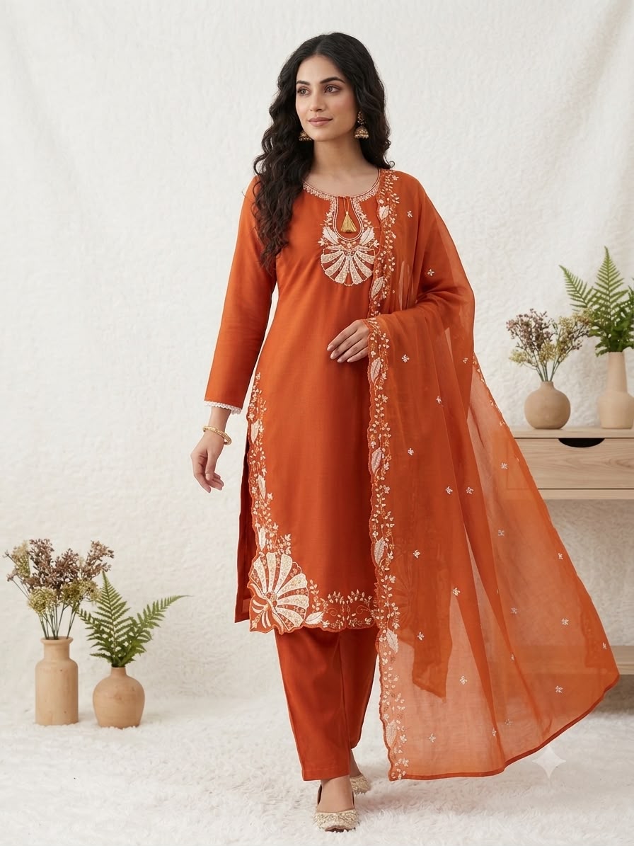 BE 502 Orange Roman Silk Salwar Suit with Sequins Work & Embroidery Work. Available at ₹2199 only. Delivery 4-6 Working Days. Shop now. | Jump Suits, Straight Suits, Casual Suits, Creative suits, Designer Suits, Palazzo Suits, Party Wear Suits, Patiala Suits, Salwar suit