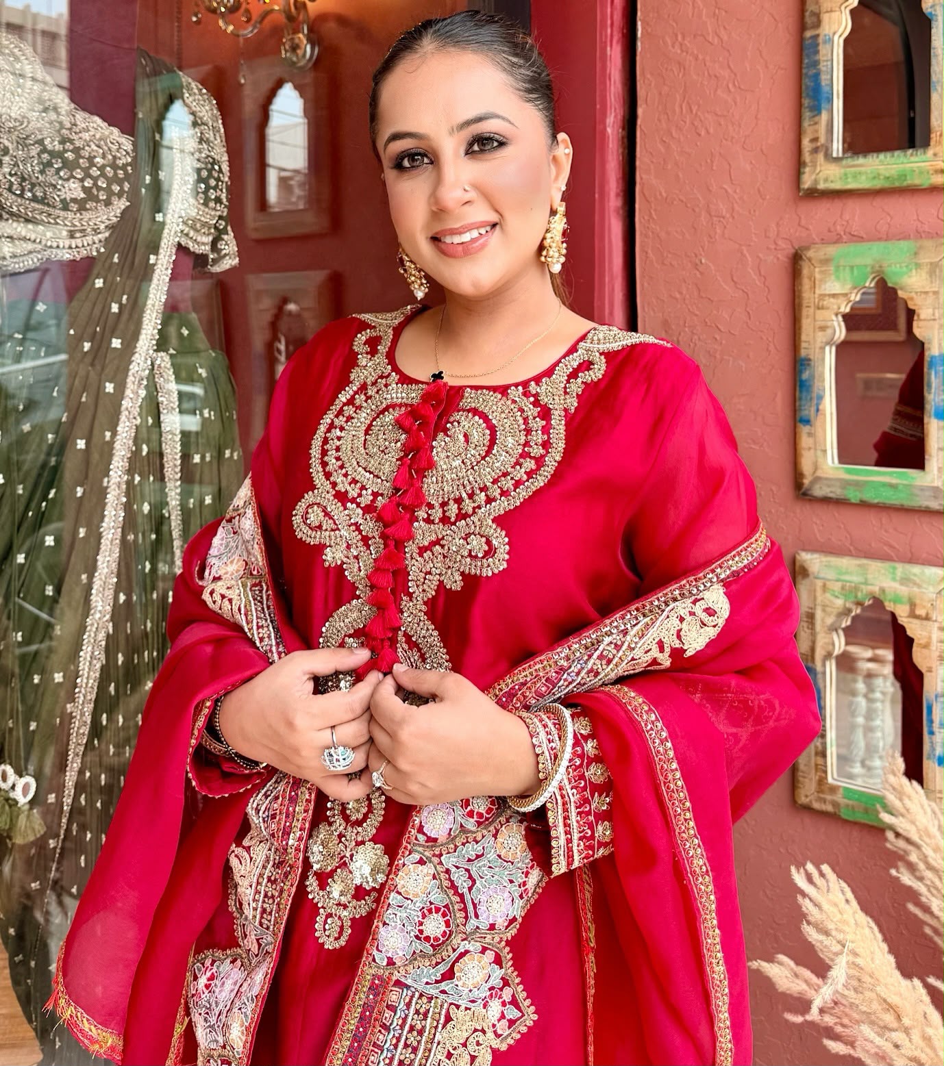 BE 500 Red Roman Silk Salwar Suit with Sequins Work & Embroidery Work. Available at ₹2449 only. Delivery 4-6 Working Days. Shop now. | Jump Suits, Straight Suits, Casual Suits, Creative suits, Designer Suits, Palazzo Suits, Party Wear Suits, Patiala Suits, Salwar suit