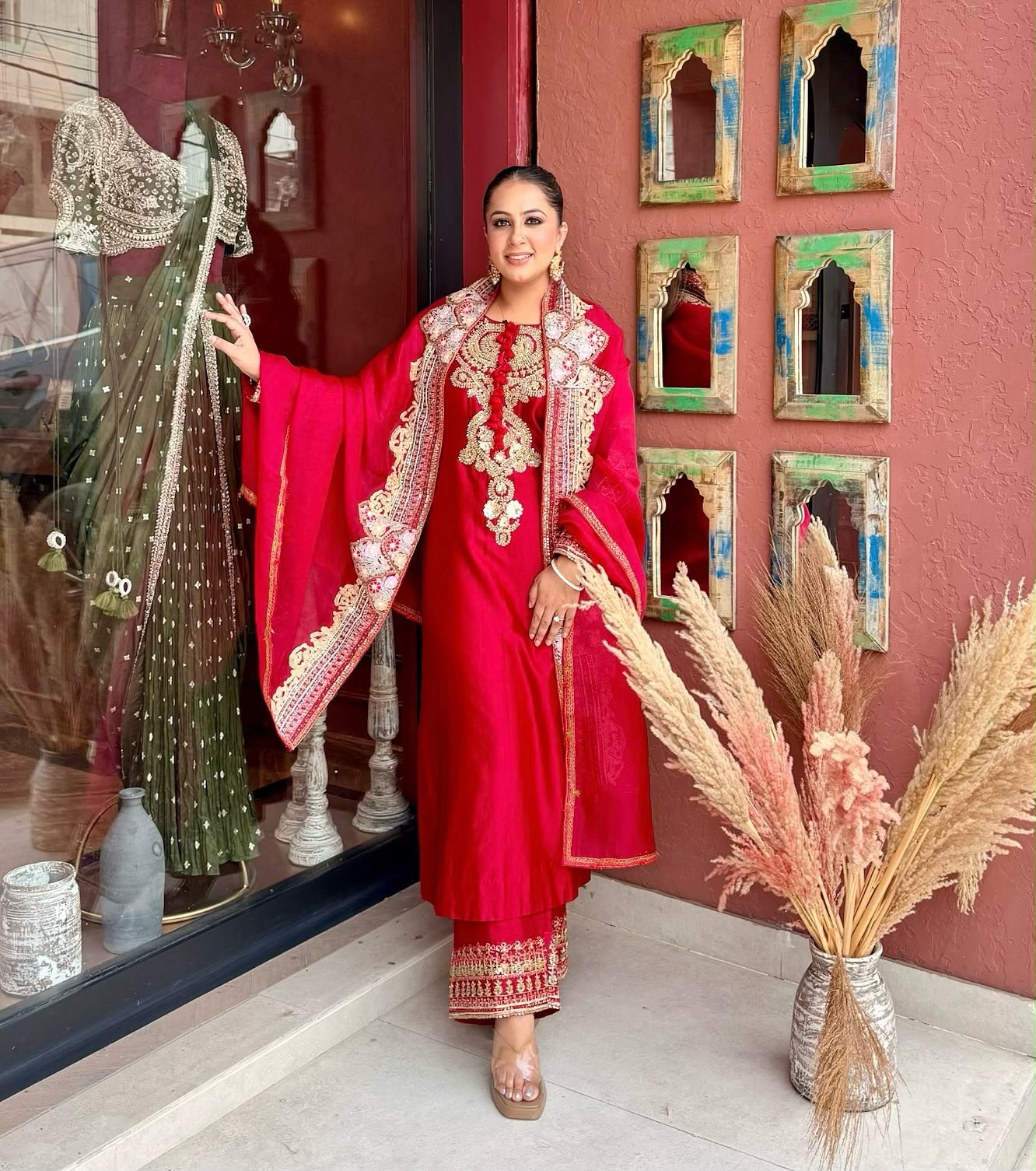 BE 500 Red Roman Silk Salwar Suit with Sequins Work & Embroidery Work. Available at ₹2449 only. Delivery 4-6 Working Days. Shop now. | Jump Suits, Straight Suits, Casual Suits, Creative suits, Designer Suits, Palazzo Suits, Party Wear Suits, Patiala Suits, Salwar suit