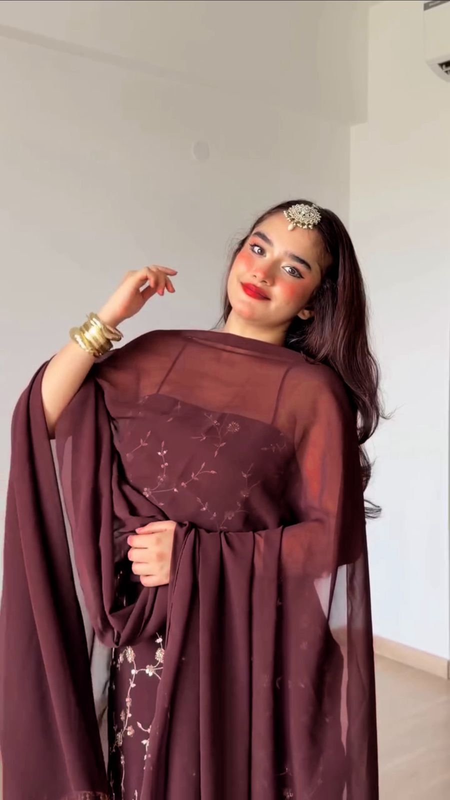 RTC 6067 Brown Faux Georgette Salwar Suit with Mirror Work & Embroidery Work. Get it for ₹2049. Delivery 4-6 Working Days. Shop now. | Jump Suits, Straight Suits, Casual Suits, Creative suits, Designer Suits, Palazzo Suits, Party Wear Suits, Patiala Suits, Salwar suit