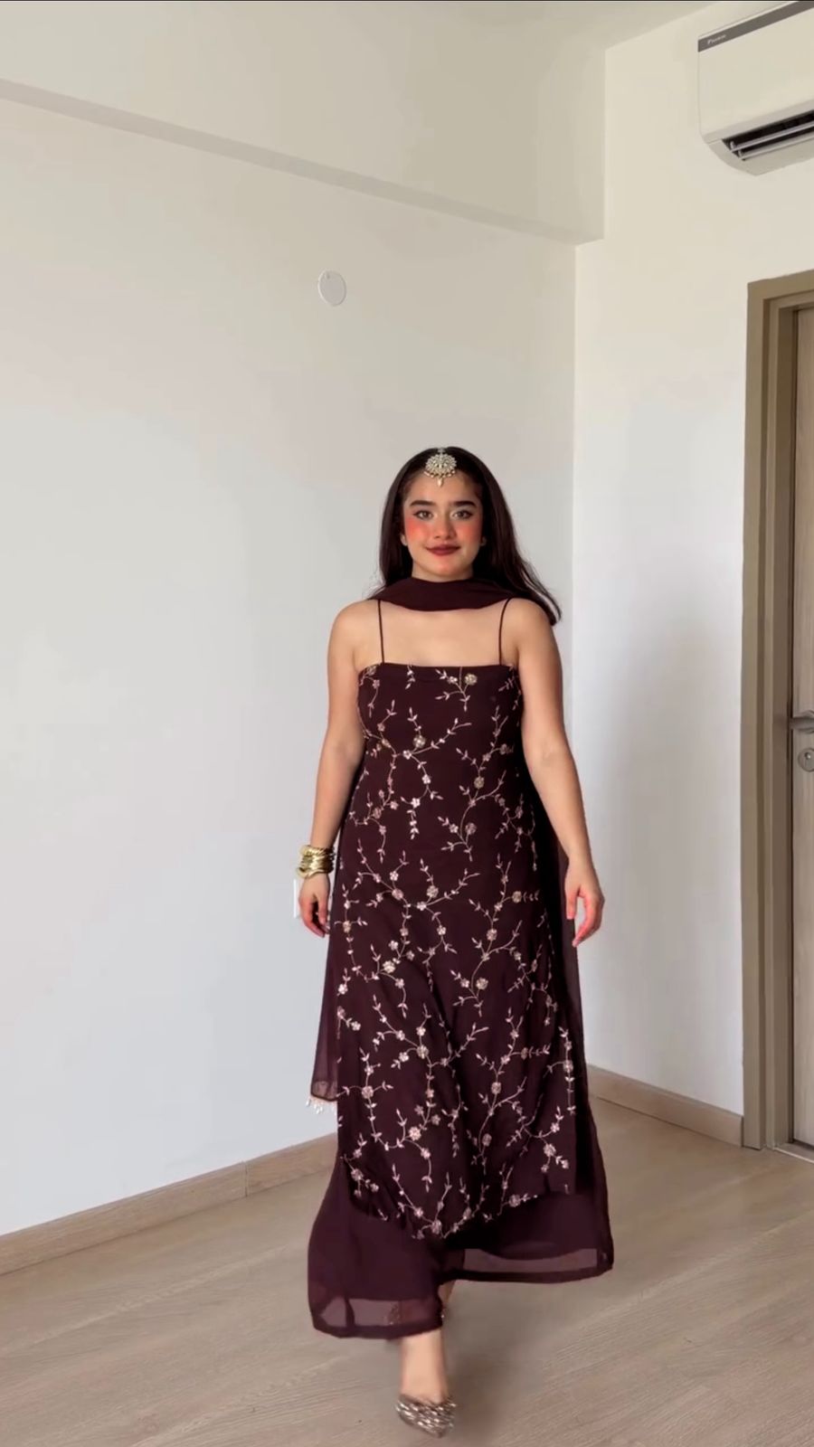 RTC 6067 Brown Faux Georgette Salwar Suit with Mirror Work & Embroidery Work. Get it for ₹2049. Delivery 4-6 Working Days. Shop now. | Jump Suits, Straight Suits, Casual Suits, Creative suits, Designer Suits, Palazzo Suits, Party Wear Suits, Patiala Suits, Salwar suit