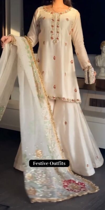 ST 1204 White Faux Georgette Salwar Suit with Embroidery Work. Available at ₹2249 only. Delivery 4-6 Working Days. Shop now. | Jump Suits, Straight Suits, Tops & Bottoms, Track Suits, Trendy Wear, Casual Suits, Creative suits, Designer Suits, Palazzo Suits, Party Wear Suits, Patiala Suits, Salwar suit