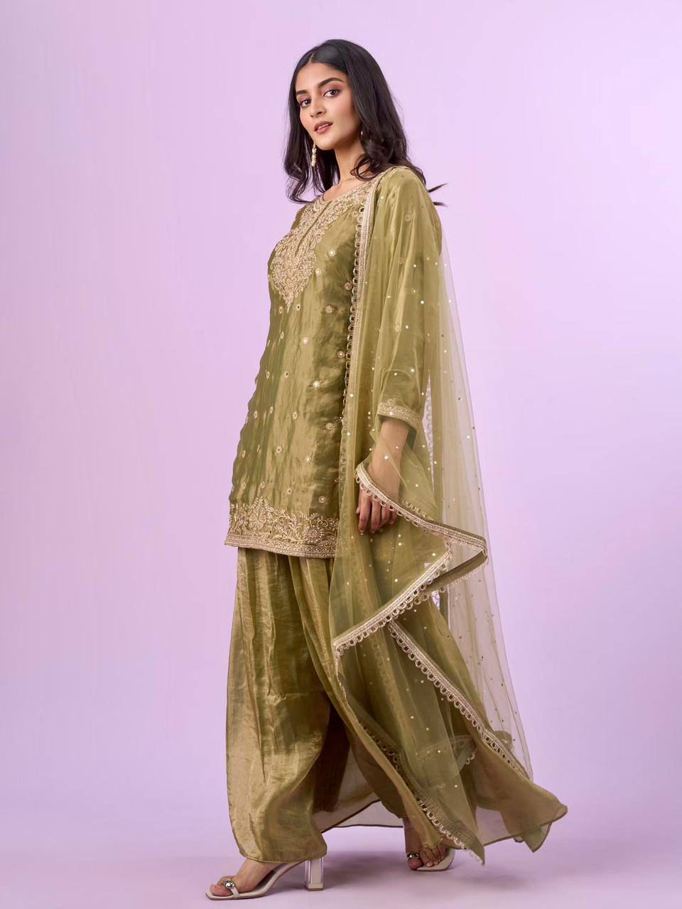 ZD 10016 Mehandi Fendy Silk Salwar Suitwith Embroidery Work & Lace Work. Now at just ₹2399. Delivery 4-6 Working Days. Shop now. | Jump Suits, Straight Suits, Casual Suits, Creative suits, Designer Suits, Palazzo Suits, Party Wear Suits, Patiala Suits, Salwar suit
