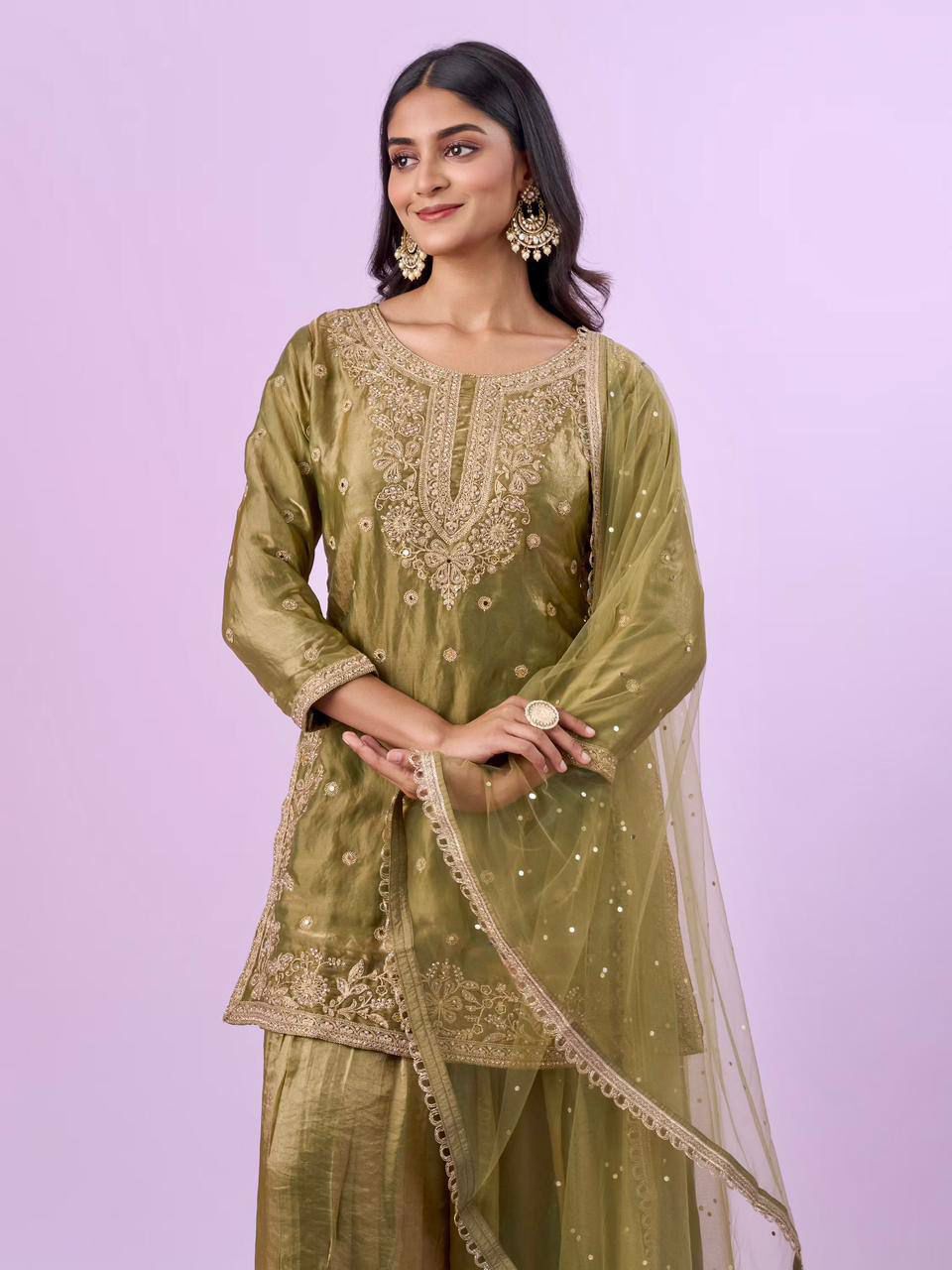 ZD 10016 Mehandi Fendy Silk Salwar Suitwith Embroidery Work & Lace Work. Now at just ₹2399. Delivery 4-6 Working Days. Shop now. | Jump Suits, Straight Suits, Casual Suits, Creative suits, Designer Suits, Palazzo Suits, Party Wear Suits, Patiala Suits, Salwar suit