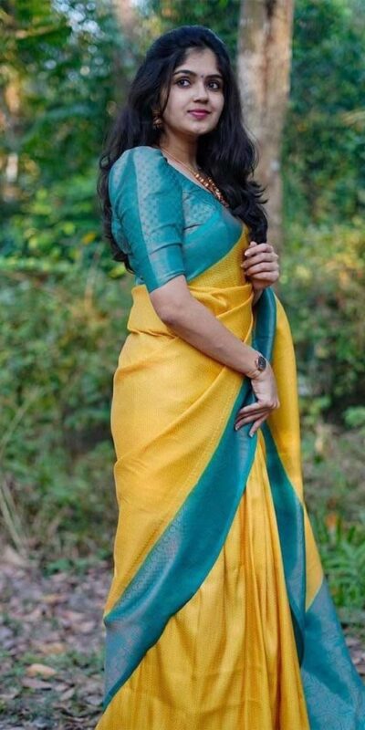 KP 5019 Yellow Soft Lichi Jacquard Work Saree for Wedding, Party, Cultural Events, Traditional Day, Pooja . Grab it for ₹1649. Delivery 4-6 Working Day | Bollywood Sarees, Creative Sarees, Designer Sarees, Embroidered Sarees, Ethnic Saree, Modern Digital sarees, Party Wear Sarees, Sarees
